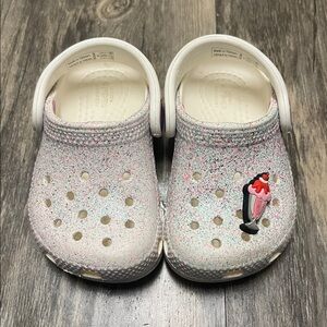 CROCS Kids Sparkle Glittery Clogs Size 4C